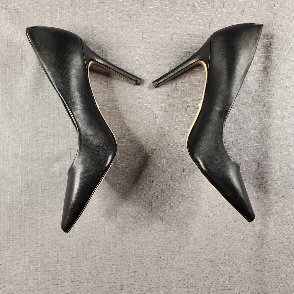 Sam Edelman Hazel Black Leather Pointed Toe Stiletto Sexy Pumps Heels Size 5.5 - Picture 4 of 10